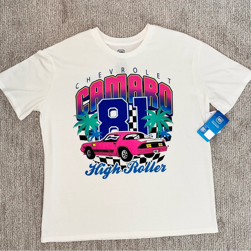 NWT Chevrolet Camaro High Roller GM 81 Pink Camaro Graphic T-Shirt Size‎ XXL